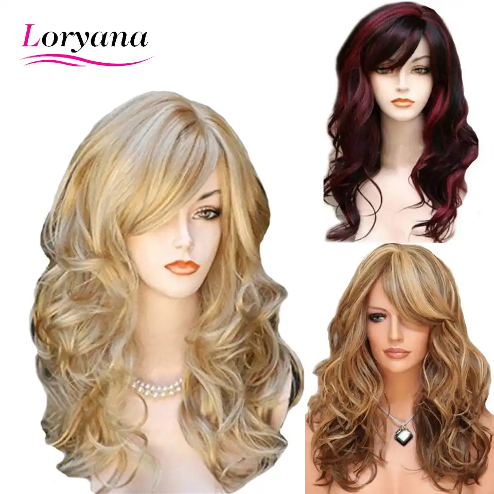 Loryana Borwn Krasnyj Chernyj Blond Cvet Dlinnaya Volna Vody Pricheska Pariki Dlya Zhenshin Sinteticheskie Volosy Vysokaya Temperatura Volokno Srednij Razmer Aliekspress
