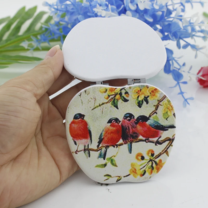 Красочное мультяшное зеркало JWEIJIAO в форме яблока карманное двойные боковые