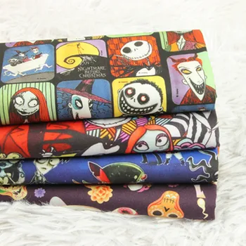 

Half Yard Plain Cotton Fabric Christmas Wind Skull Print Handmade DIY Bag Garment Sewing Material 100% Cotton CR-A22