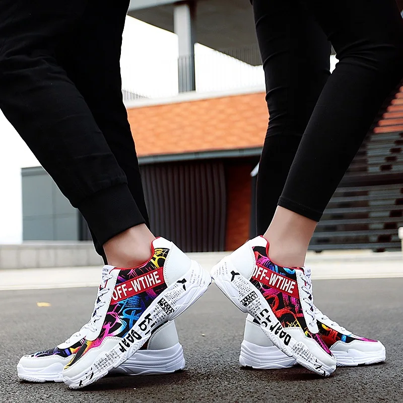

2019 Autumn And Winter New Style Graffiti Canvas Shoes Youth Couples Sporty Casual Shoes Students Korean-style Hundred Towers Ru