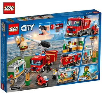 

LEGO 60214 City Series Burger Bar Fire Rescue Building Block 2 Firefighters and A Grill Chef Children Holidays Gifts Toys