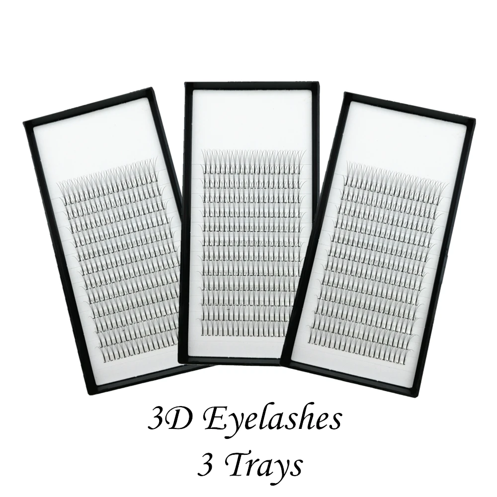 

3 Trays/Lot 3D Mink Lashes Semi Permanent Russian Eyelashes Makeup 0.07/0.10mm Thickness C D Curl Individual Eyelash Natural