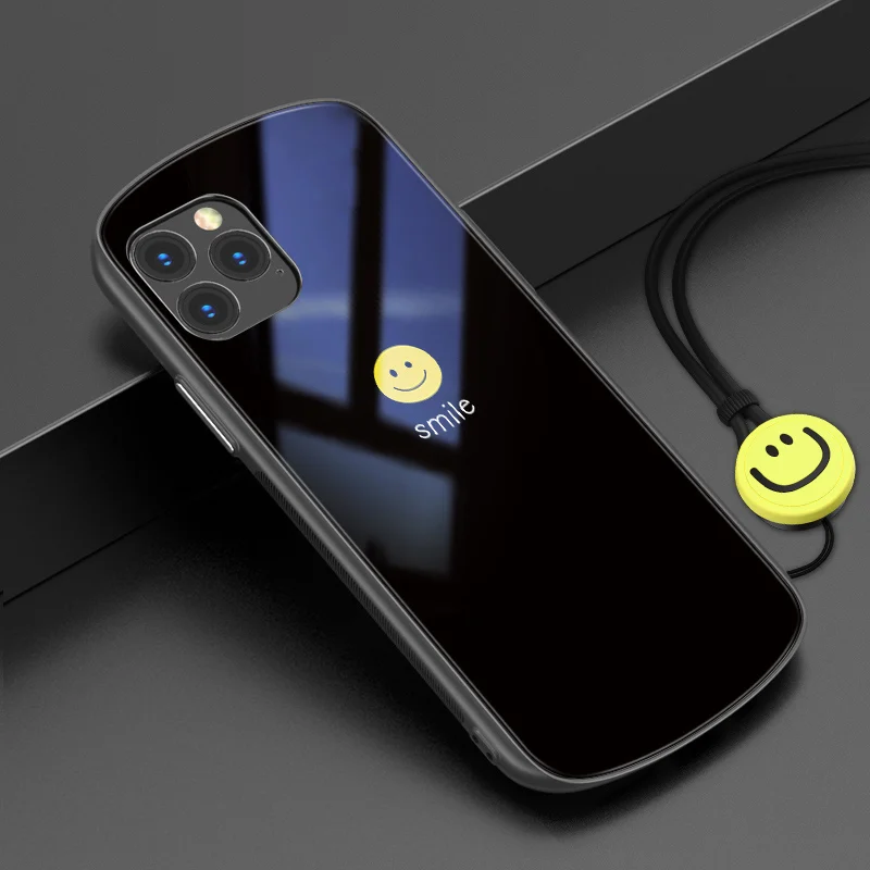 Для iphone 11 pro max 6,5 6,1 защитный чехол из закаленного стекла в форме дуги красочные игровые чехлы для iphone 11 6,1 стеклянная оболочка - Цвет: yx heisexiaolian