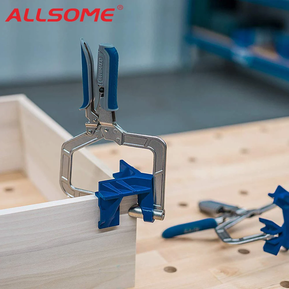  ALLSOME Auto-adjustable 90 Degree Corner Clamp Face Frame Clamp Woodworking Clamp HT2792