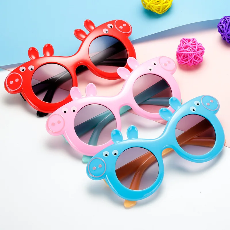 Peppa Pig-gafas de sol de dibujos animados para niños y niñas, protección UV, decoración bonita