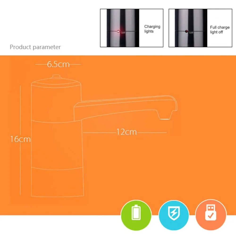 Бутылка для воды насос usb зарядка автоматический насос для питьевой воды портативный Электрический диспенсер для воды переключатель бутылки для воды