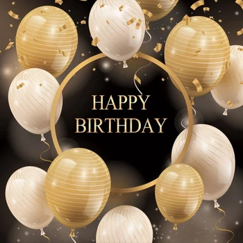 

Golden Balloon 30 40 50 60 70 80 Birthday Party Backdrop Custom Vinyl Photography Background For Photo Studio Photophone Gold
