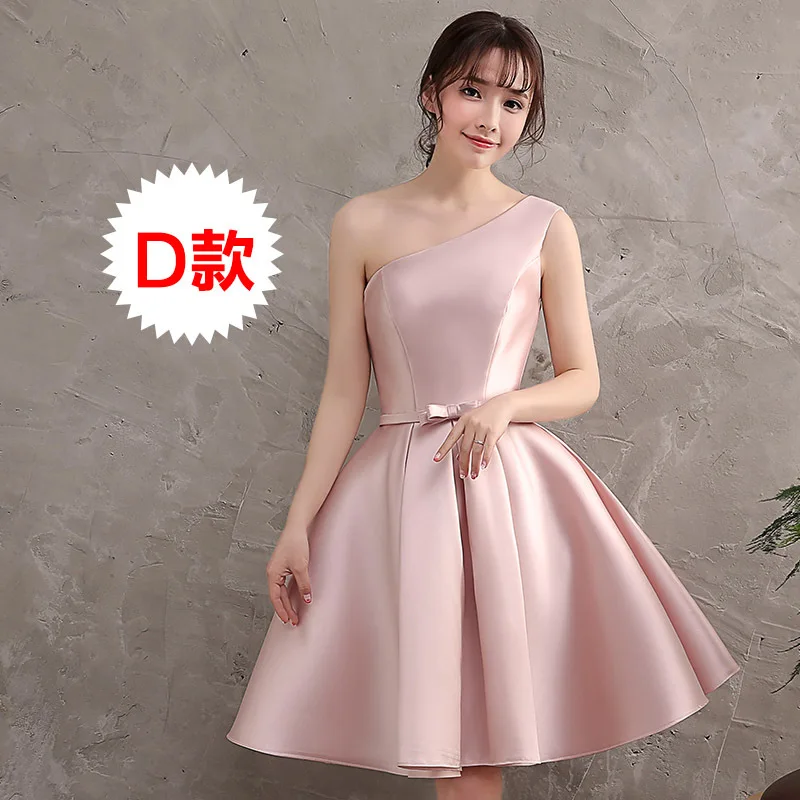 WYHS-65#Short Bridesmaid dress pink champagne Light blue Wedding Party Prom Dresses graduation gown girls wholesale customize