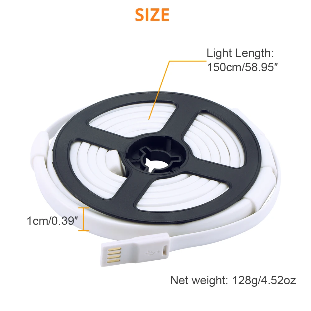 Портативная Водонепроницаемая светодиодная лента 1,5 м DC5V USB гибкая SMD 2835 Светодиодная лента для наружного кемпинга походная Палатка Фонарь Лампа
