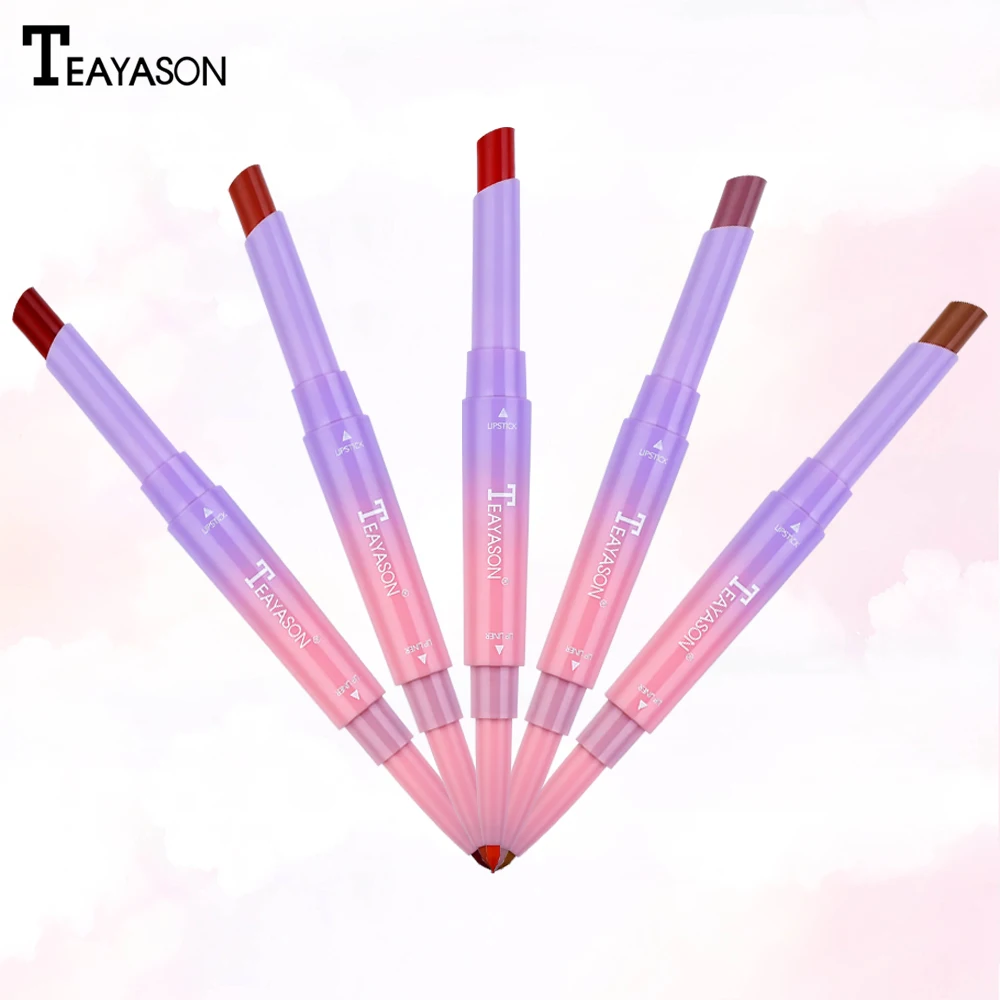 Teayason матовая помада с lipliner темно-красный оранжевый телесный цвет водонепроницаемый длинный прочный batom коричневая помада AM099