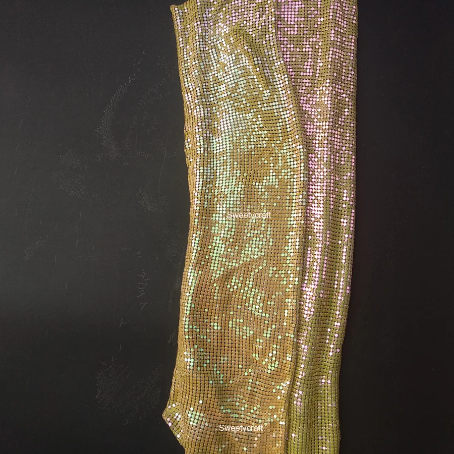 Blue Inridescent Metal Mesh Fabric 5