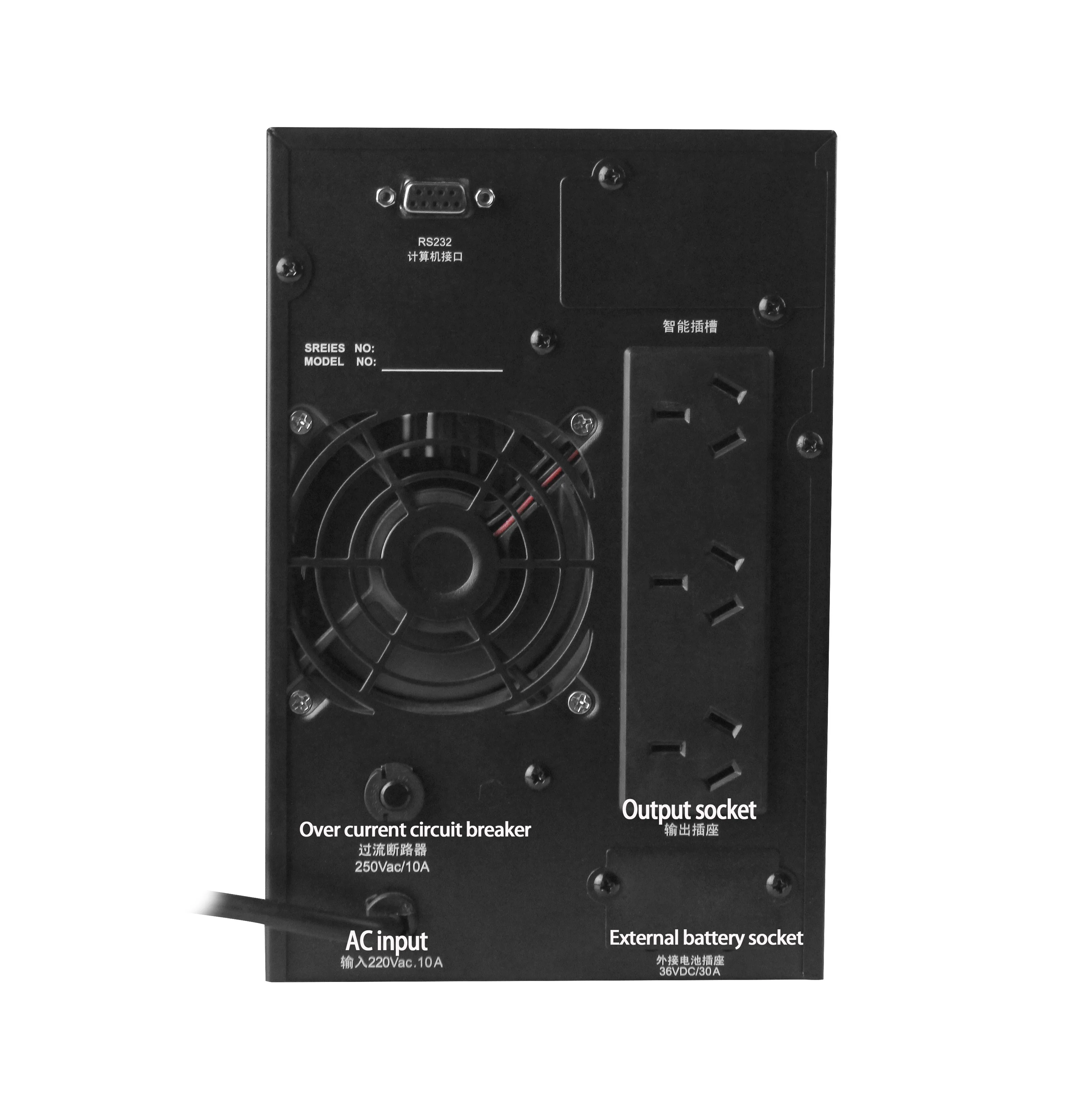 Онлайн UPS 1000VA/800W внешние 36VDC батареи банк Чистая синусоида источник бесперебойного питания для компьютера комнаты сервера