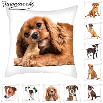 

Fuwatacchi Animal Pillow Cover Docile pet Puppy Cushion Cover Printed Throw Pillowcase for Sofa Decorative Pillow 45x45 Cm