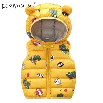 

2020 New Fashion Sleeveless Jacket For Children Winter Coat Cartoon Childrens Vest For Girls Toddler Warm Boy Coat 1-5 Age