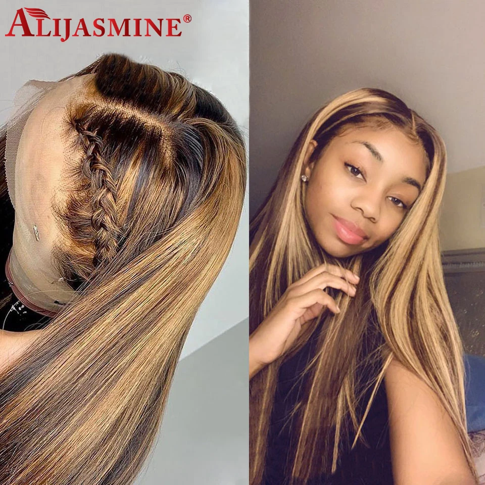 Парики для женщин с прозрачными кружевными волосами светло-коричневый #4 27 13x6