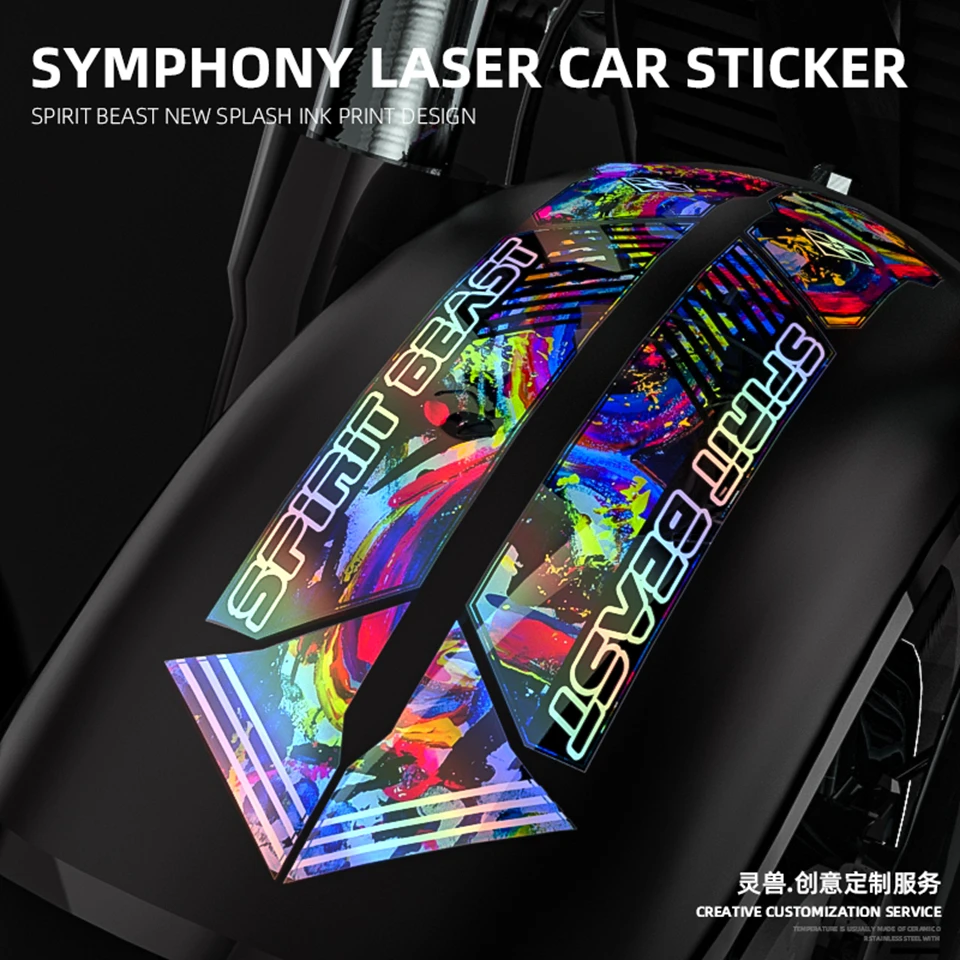

Spirit Beast Motorcycle Electric Scooter Universal Laser Sticker Modified Decal Body Sticker for Suzuki Honda Yamaha NIU Benelli