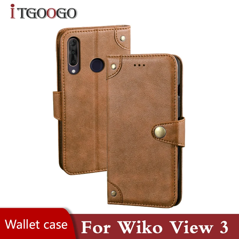Флип чехол для Wiko View 3 Кожаная Обложка книг противоударный Магнитный телефона 2