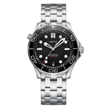 Matic watch diver 200m 41mm pt5000 relógios de pulso mecânicos [mostrador preto com inserção luneta lumed]