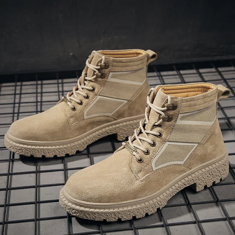 

Martin Boots Men's 2019 Autumn Men High Shoes Fashion Lace-up round-Toe Worker Boot Casual Versatile Motorcycle Boots Fashion