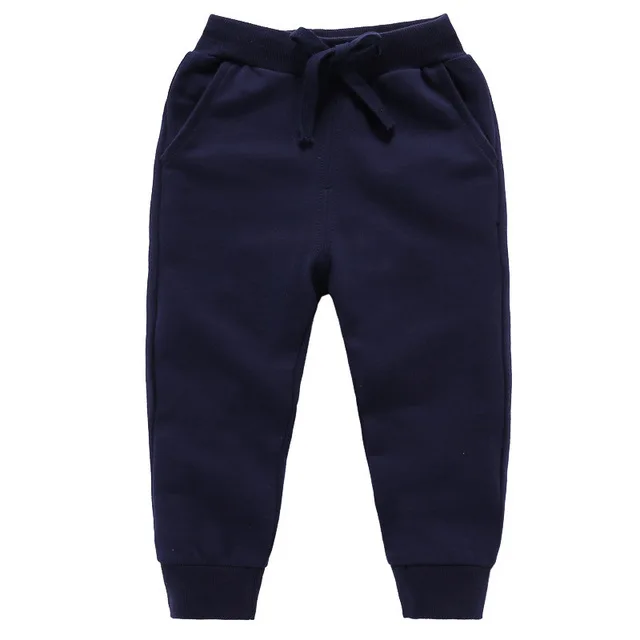 Весенне-осенние штаны для мальчиков цветные детские штаны, брюки для девочек, спортивные штаны для малышей штаны-шаровары для мальчиков От 2 до 10 лет для бега - Цвет: dark blue