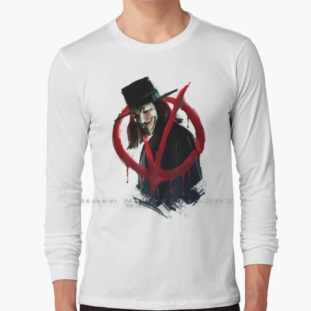 

V для Вендетта, футболка из 100% чистого хлопка, Vfrovendetta V для Вендетта анонимная