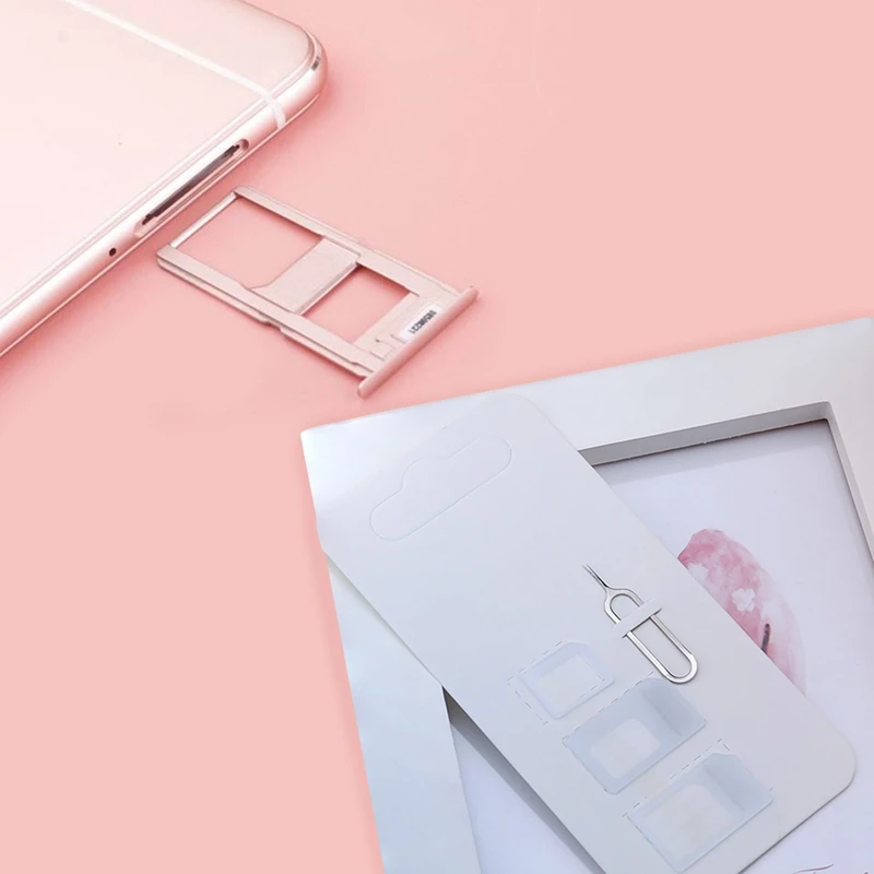 Nano sim-карта адаптер 4 в 1 адаптер Micro-SIM с извлекением Pin Ключ Розничная упаковка для IPhone/6/6 S/7/8 Plus/X