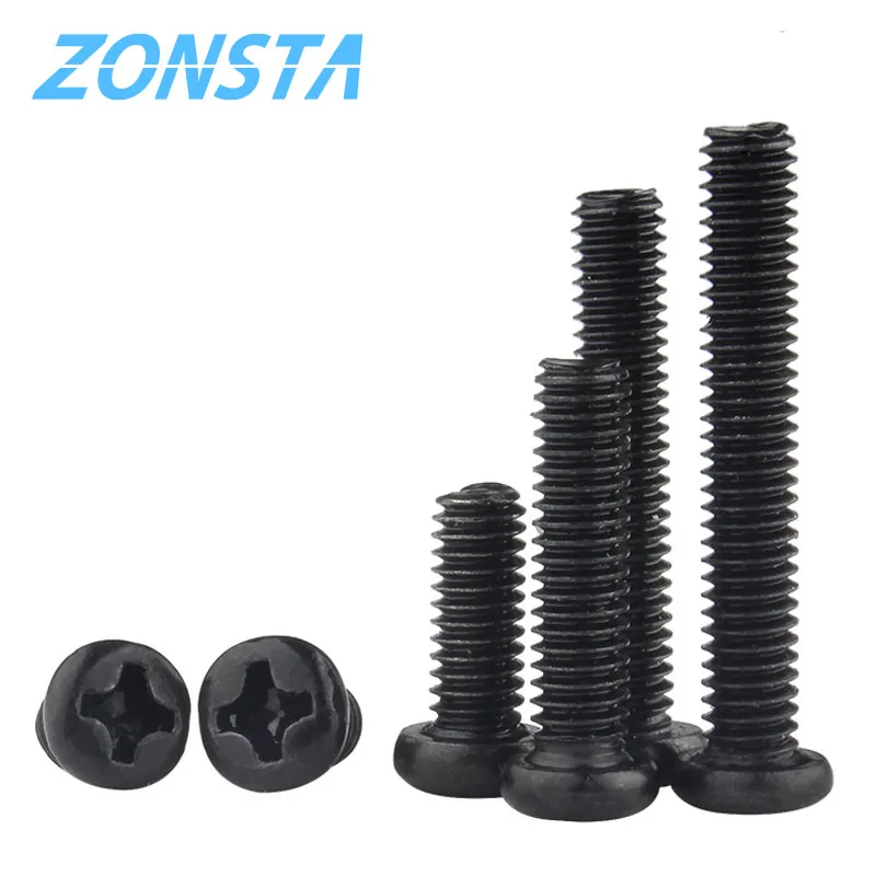Round head cross screw M1.2 M1.4 M1.7 M2 M2.5 M3 M4 Electronic small size Recessed Pan Head Phillips screws DIN7985 GB818