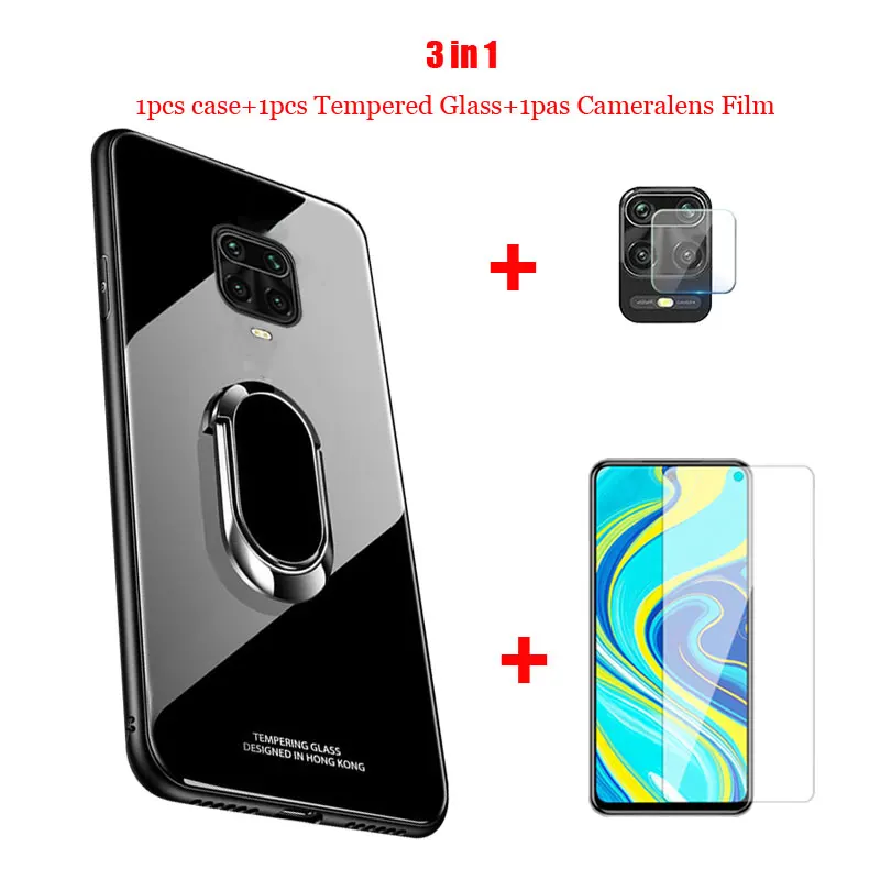 Закаленное стекло Кольцо Магнит держатель чехол для xiaomi Redmi Note 9S Мягкая Рамка