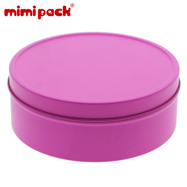 Дизайн mimipack, 12 шт., неглубокие круглые матовые коробки для конфет 140x38 мм, жестяные банки для печенья, для помолвки, свадьбы - Цвет: Pink