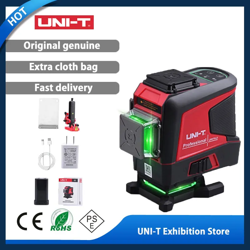 UNI T Laser Level 360 12 16 Lines 3D Green Line Self Leveling Remote