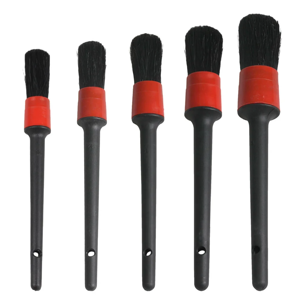 Rim Car Cleaning brushes Scrub 5Pcs Tools Set Kit Black Washing Wheels