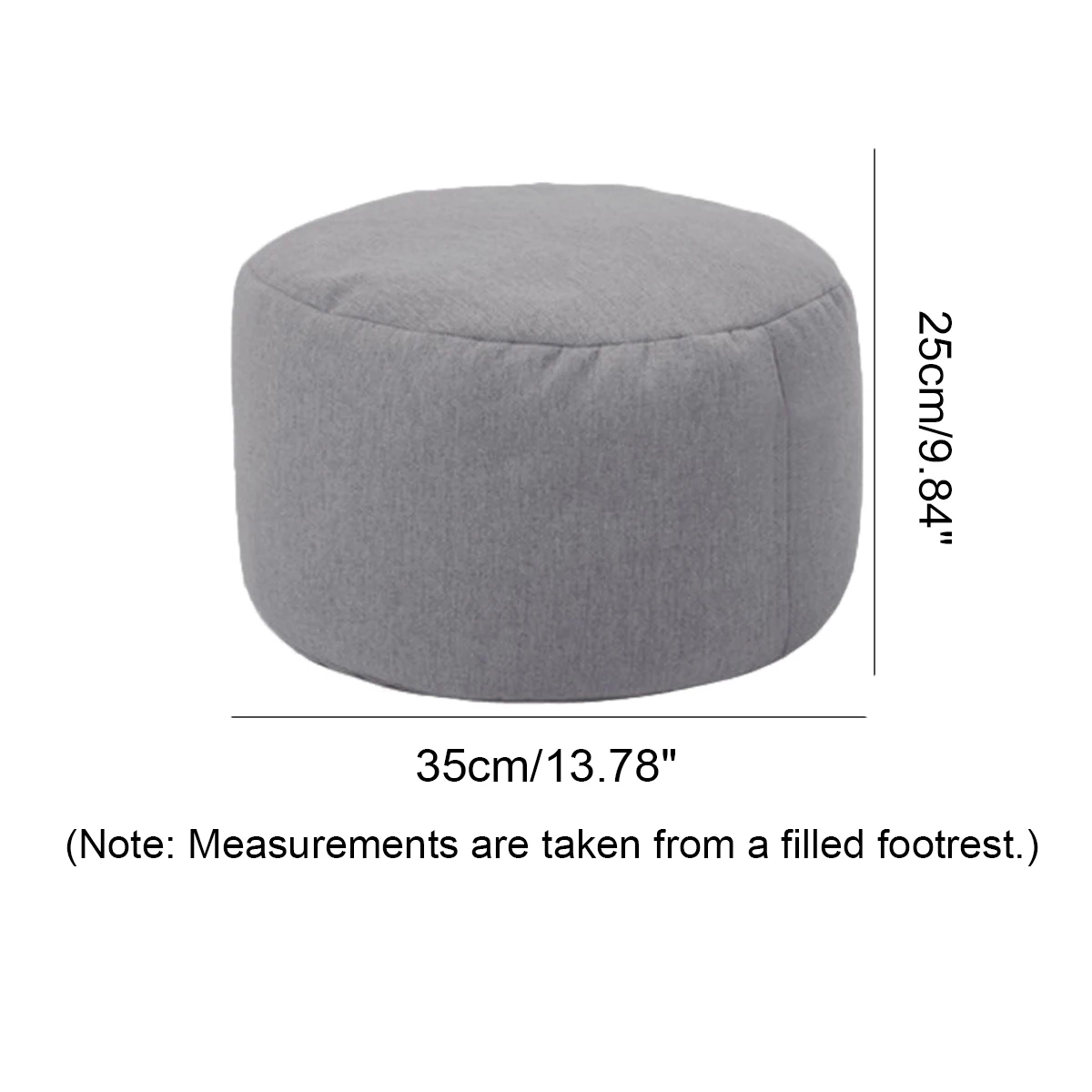 Small Round Beanbag Sofas Footrest Stool without Filler Chair Seat Bean Bag Solid Color Lounger Chair Pouf cover only