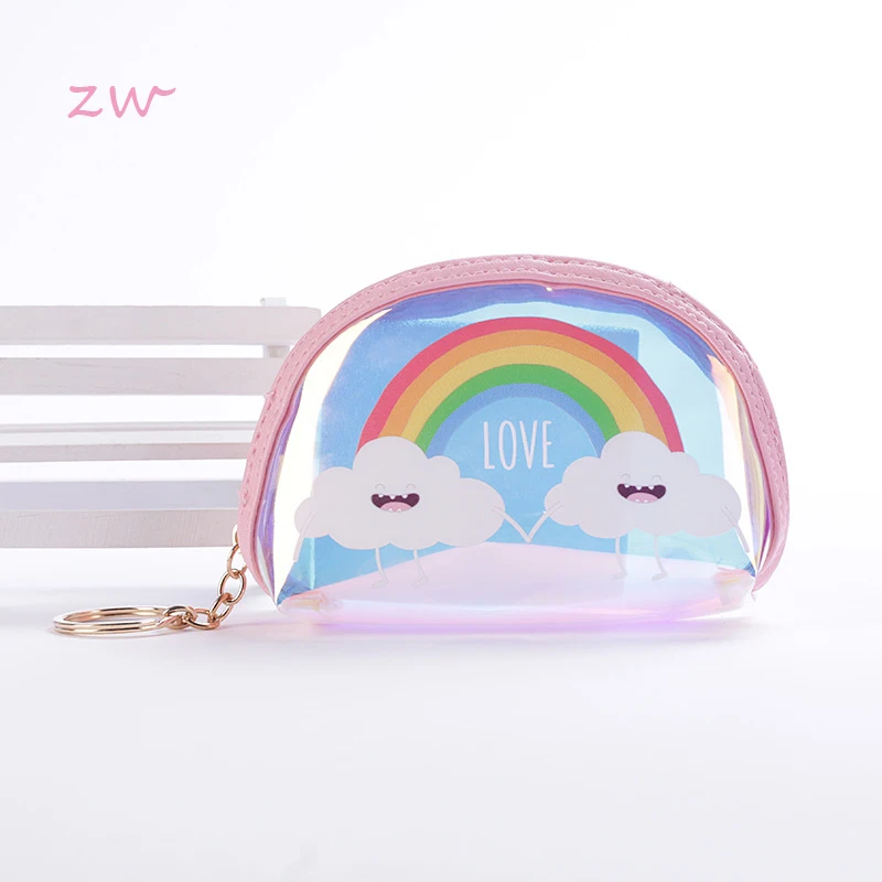 

Cute Colorful Magical Rainbow Laser Coin-Purse Zipper Wallet Coin-Bags Change Pouch Keychains Stationery Card Holder 3C0150
