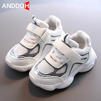 

Size 21-30 Children Breathable Soft Bottom Sneakers Unisex Anti-slippery Casual Shoes for Baby Lightweight Hook Loop Sneakers