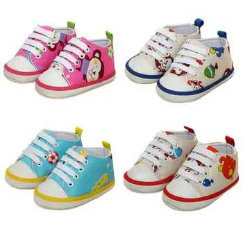 

0-18M Newborn Kids Baby Boy Girl Canvas Sneakers Shoes Cartoon Cute Soft Sole Toddler Firstwalkers Shoes