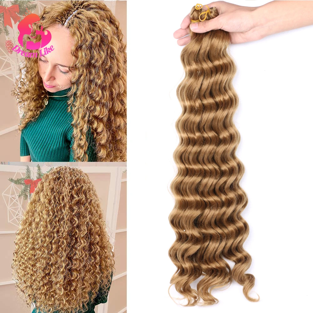 

Deep Wave Bulk Braiding Hair Synthetic Twist Crochet Braids For Women Dream Like Afro Curls Braid Extensions 20inch 80g/pack