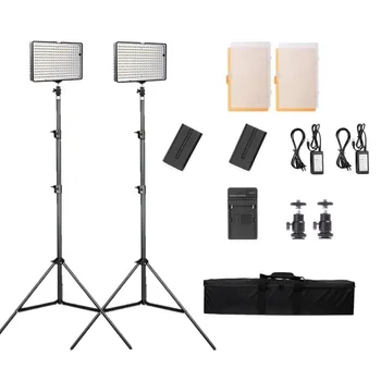 

LED Video Light Panel Lamp Photography Lighting 240 Beads 2 in 1 Kit with Tripod 3200K 5600K for Youtube Studio Photo
