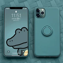 Мягкий силиконовый чехол, чехол для iPhone 7, 8, 6, 6S Plus, X, XS, S, 11 Pro, Max, XR, подставка для телефона, кольцо-держатель, противоударный защитный чехол для iPhone7 On