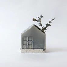 Ваза в форме дома керамическая ледяная трещина креативный экологичный дизайн ваза украшение дома