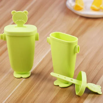 

6-piece Package Ice Tray Cute Little Bear Handle Self-Made DIY Mold Ice Sucker Ice Cream Ice Maker Non-toxic Popsicle Sorbet Mou