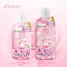Kustie вишня для мытья тела натуральный органический отбеливающий безопасный для тела осень зима увлажняющий семейный набор гелей для душа 220 мл+ 380 мл
