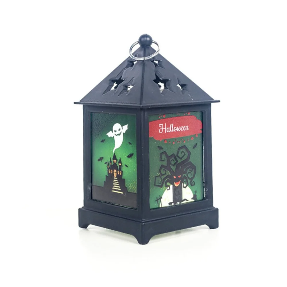Halloween Decoration Props Led Candles Light Vintage Castle Bats Pumpkin Lantern Flame Lamp Scary Halloween Party Supplies