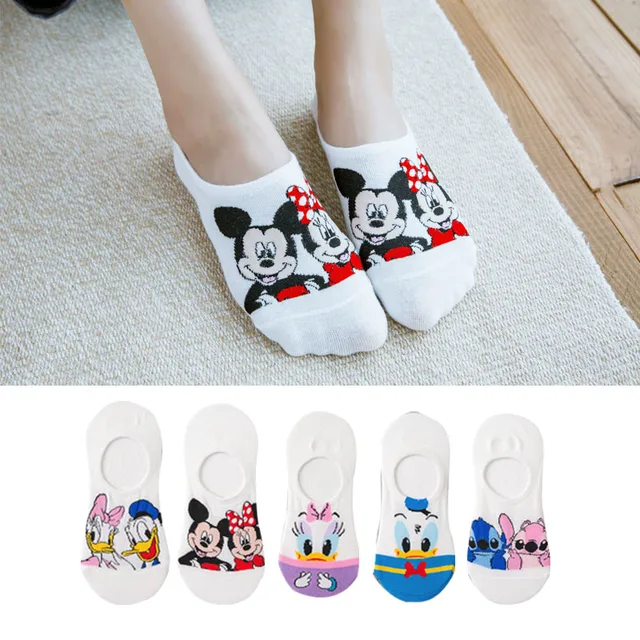 5 Pairs/Lot summer Casual Cute women Socks animal Cartoon Mouse Duck socks Cotton invisible funny socks size 35-41Dropshipping 2