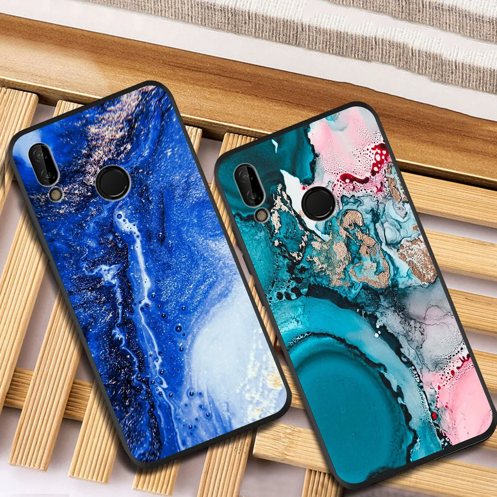 

Luxury Geometric Marble soft silicone tpu Phone case cover For Huawei P40 P30 P20 P10 P8 Lite 2017 Mate 30 20 10 Lite Pro etui