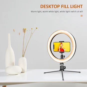 

10 inch LED Selfie Ring Light Camera Phone Photo Lamp with Desktop Tripod