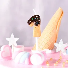 Vela de cumpleaños para decoración de pasteles, decoración para hornear con números bonitos, 0 9 Donut, suministros de fiesta para niños, mesa de postre, boda