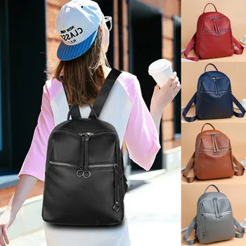 

New Women PU Leather Backpacks Cute Travel Rucksack Handbags School Bag