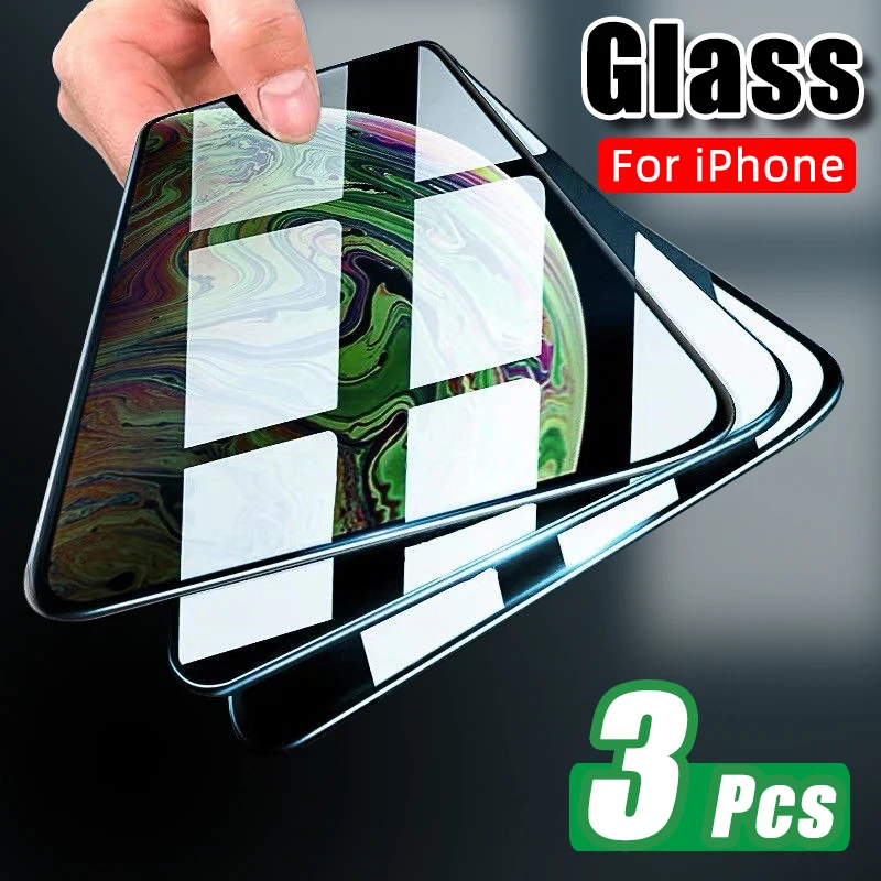 Защитное стекло закаленное для iPhone 6/6s/7/8 Plus 3 шт. полное покрытие Защитная пленка se