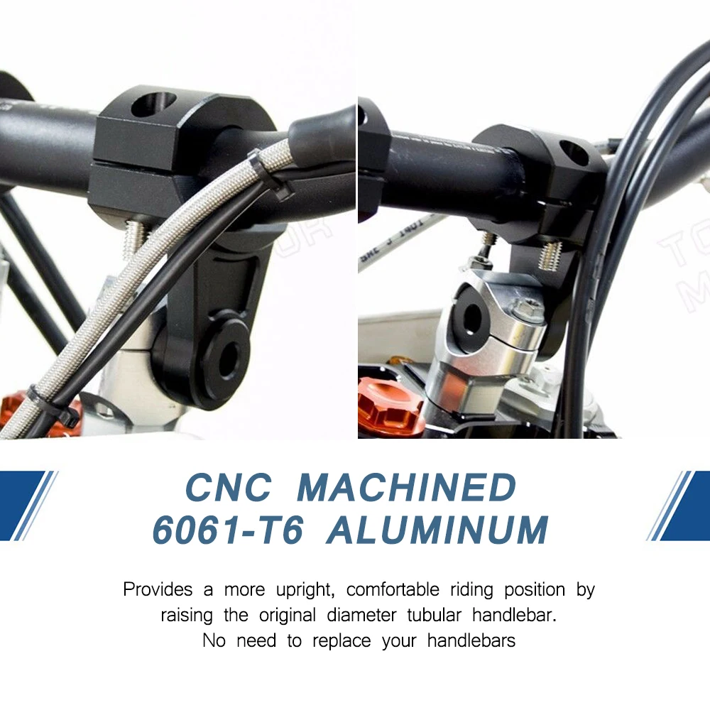 Online KEMiMOTO manillar de motocicleta elevador 22mm 28mm barras abrazadera elevador 2 pulgadas pivotante para Kawasaki para BMW para Yamaha abrazaderas de montaje