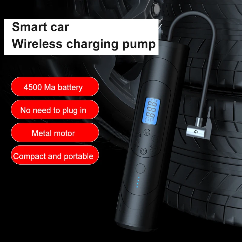 

Tire Pump Air Compressor Electric Air Pump Tire Inflator Portable Cordless 150PSI 4500mAh Rechargeable Pump with Digital LED